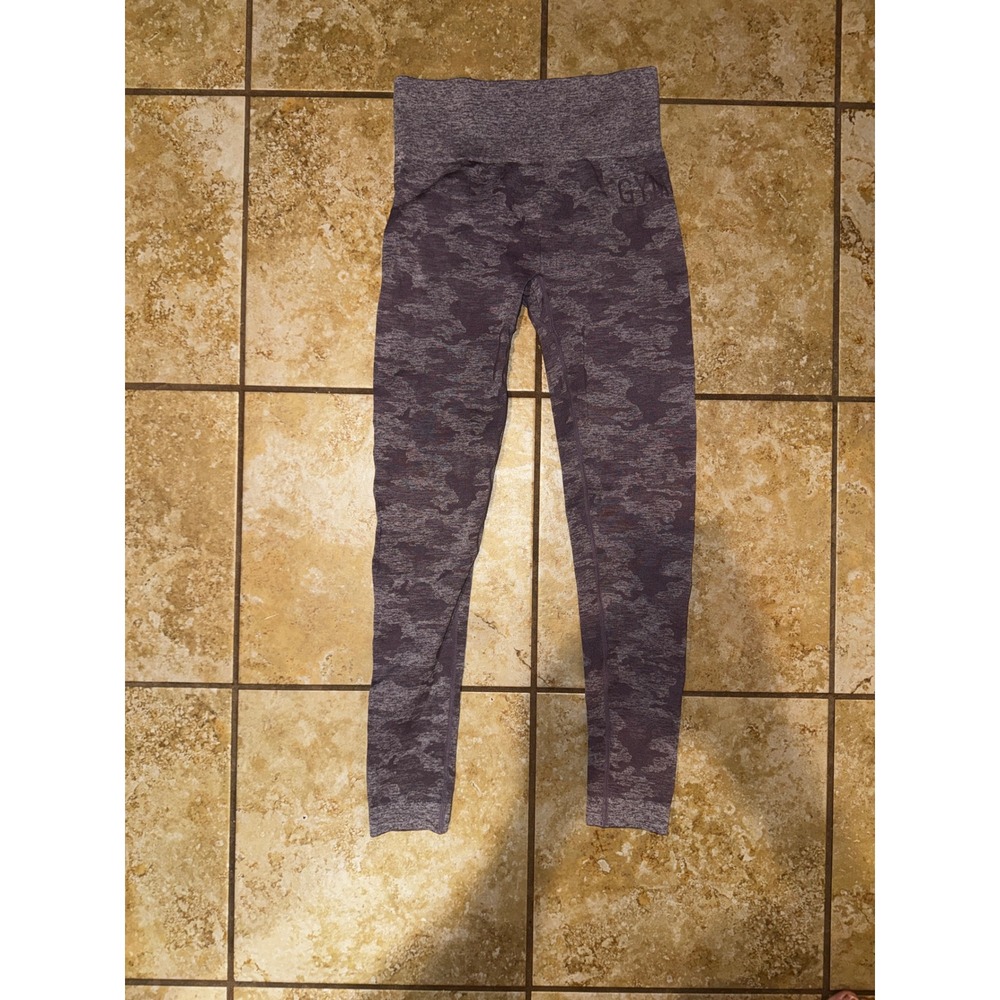 Gymshark Adapt Camo Seamless Leggings Purple High Waisted Scrunch Butt Yoga